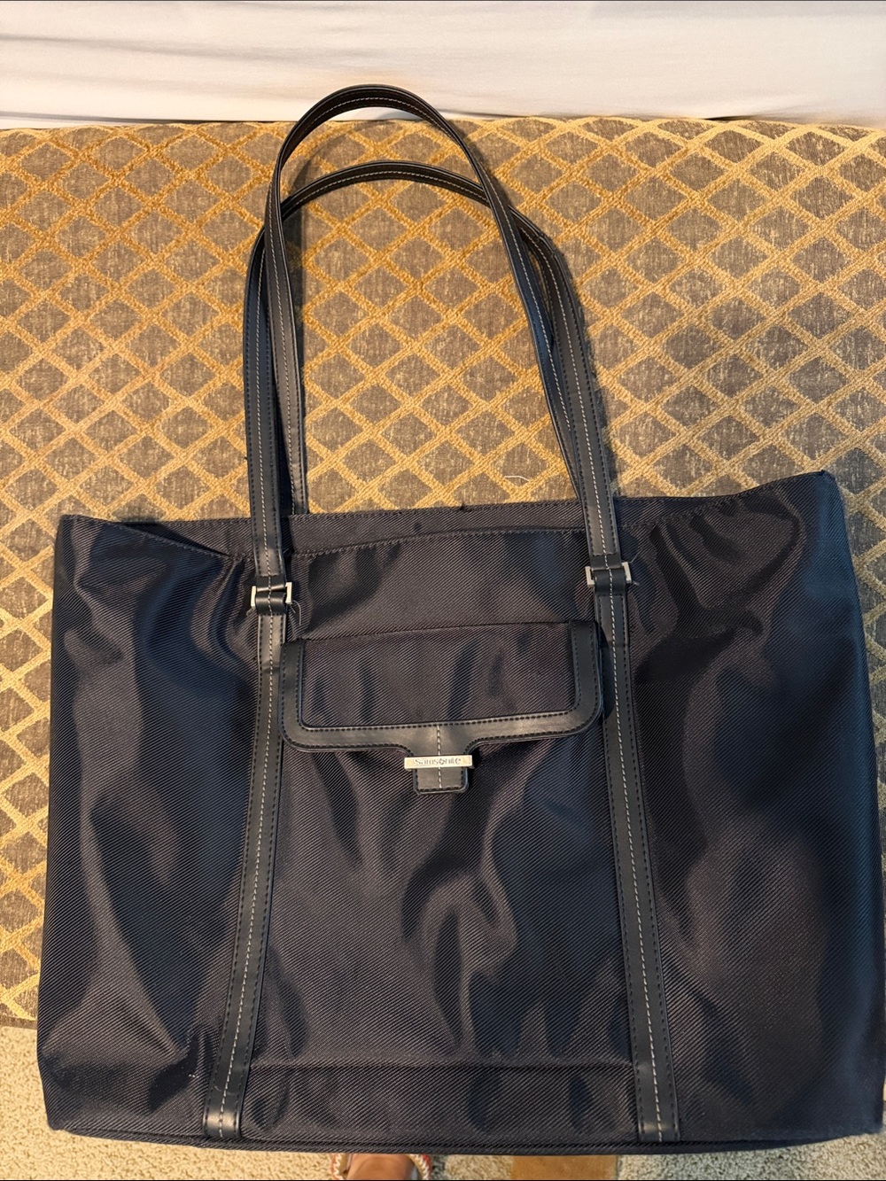 Samsonite Black Nylon Tote with Front Flap and Logo Bar